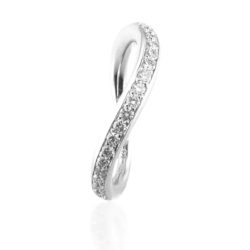 Tapered bead set wave band wht 800